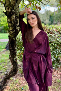 Abito Kimono Corto Rubino
