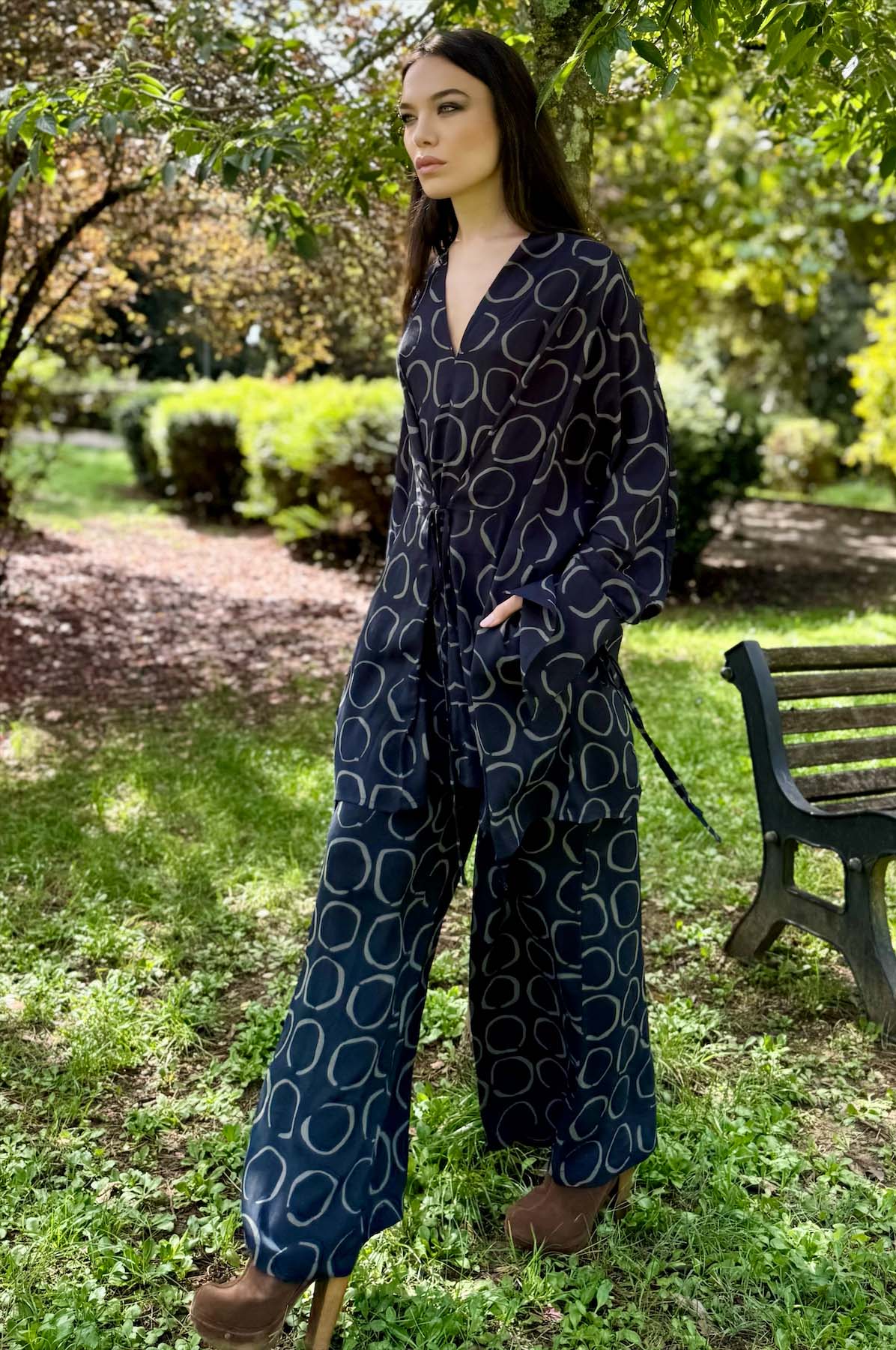 Pantalone a completo kimono Zaffiro
