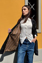 Giacca Kimono Denim Nero