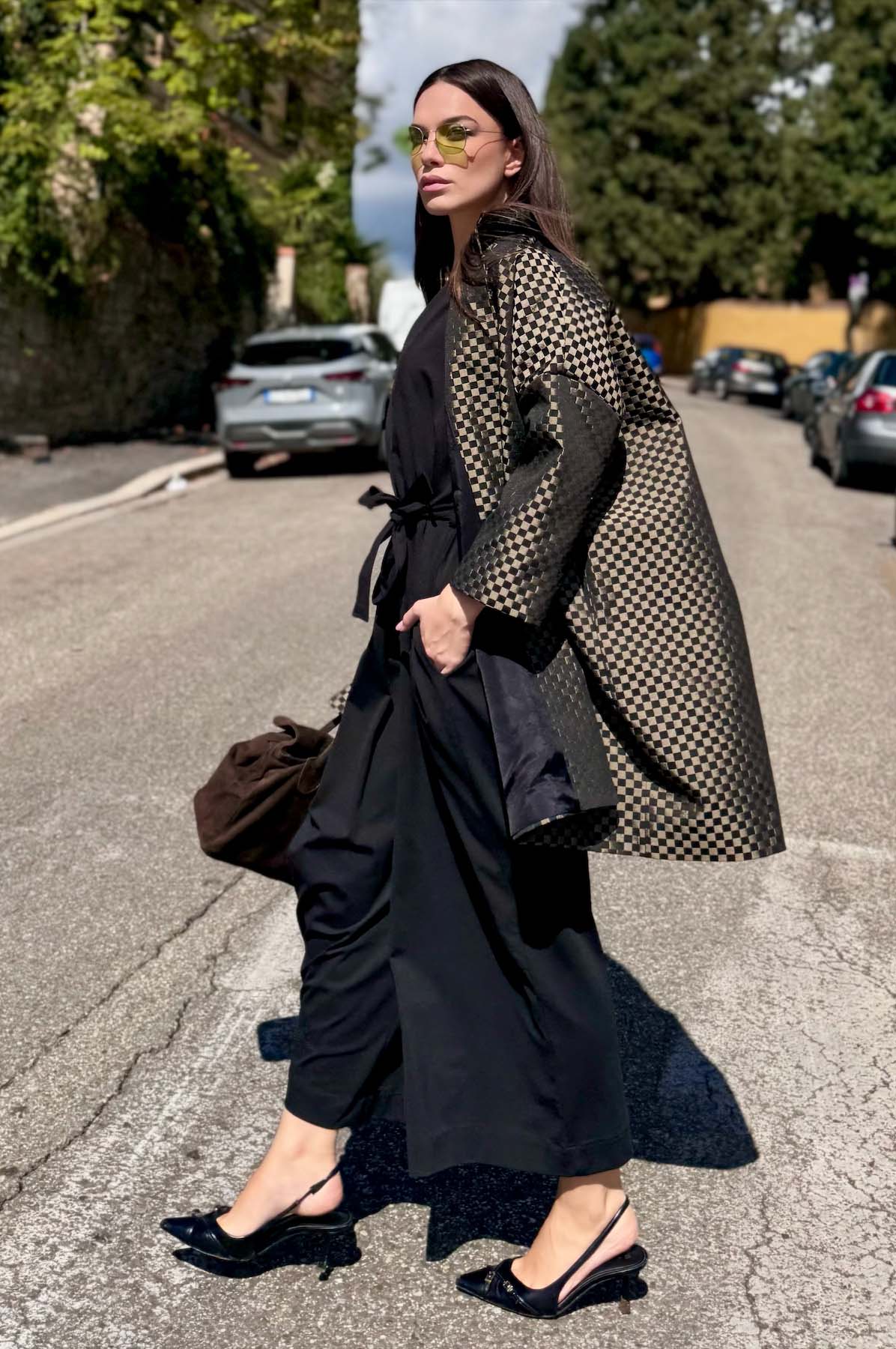 Giacca Kimono Checkered