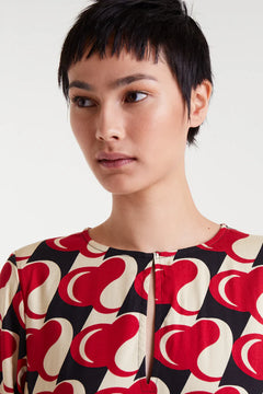 Abito corto con stampa Heart Attack