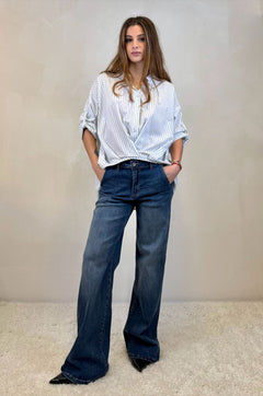 Jeans Dritto Tasche Americana