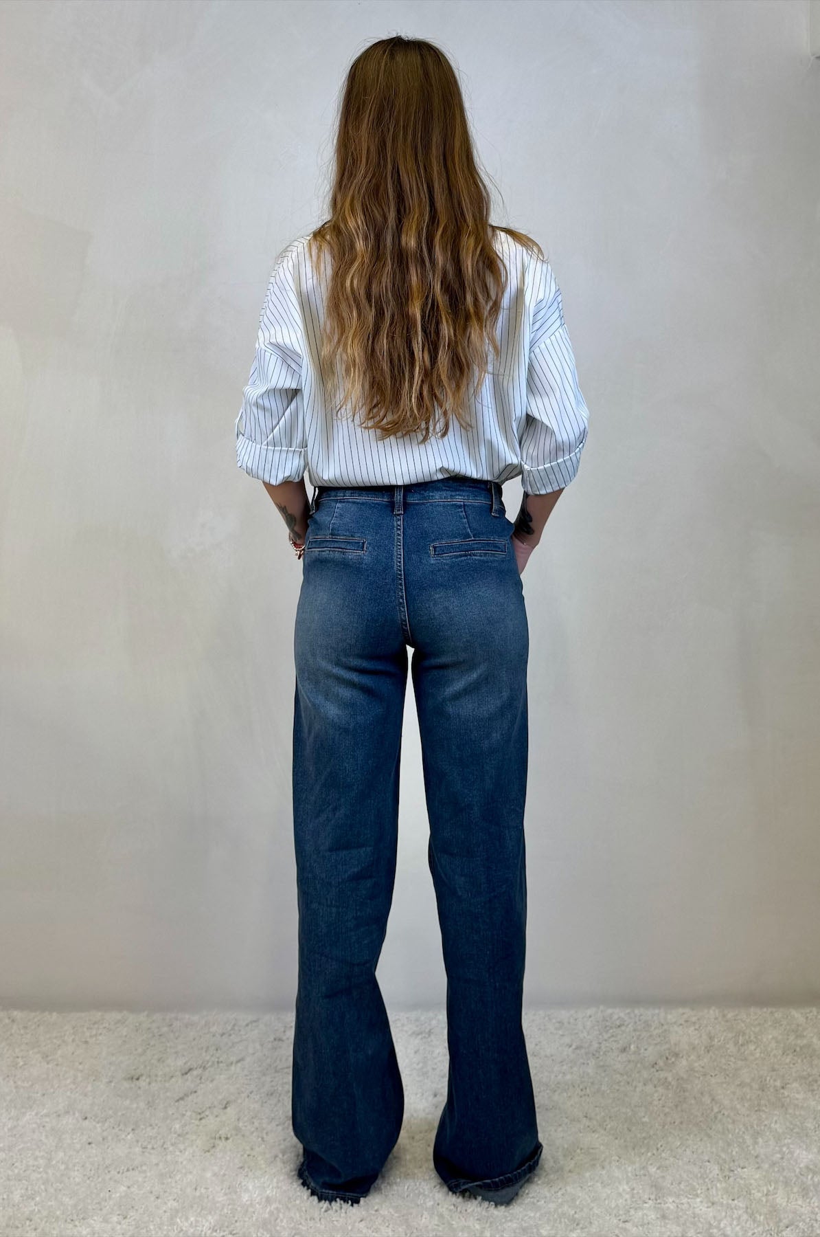 Jeans Dritto Tasche Americana