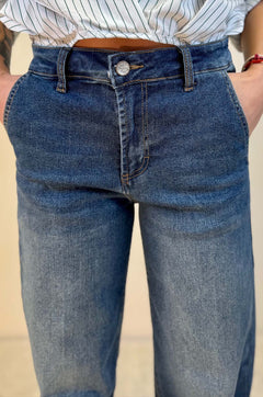 Jeans Dritto Tasche Americana