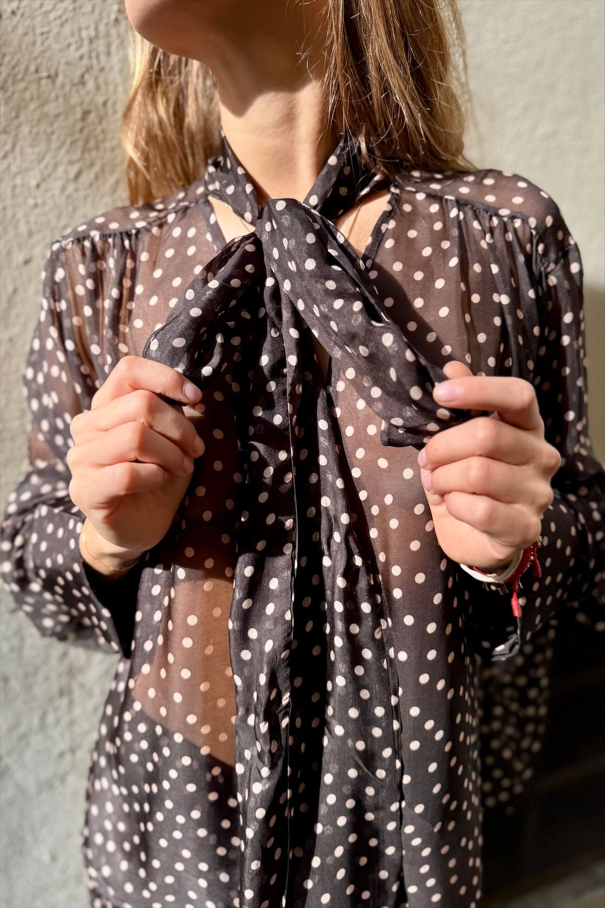 Blusa Pois trasparente