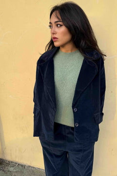 Giacca Svasata Velluto Liscio