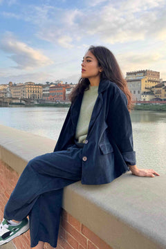 Giacca Svasata Velluto Liscio