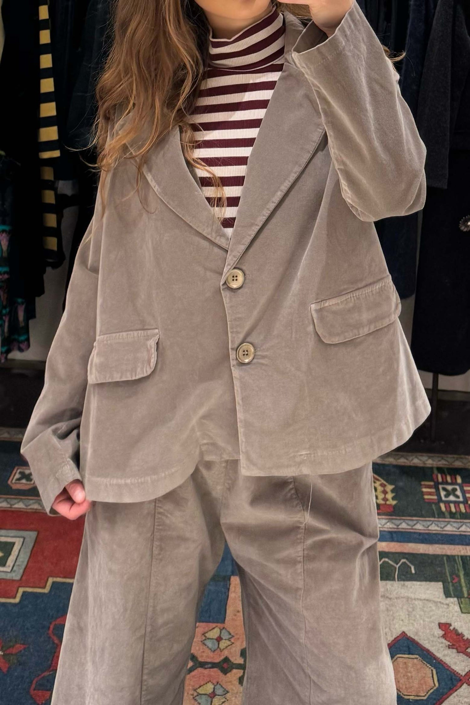 Giacca Svasata Velluto Liscio