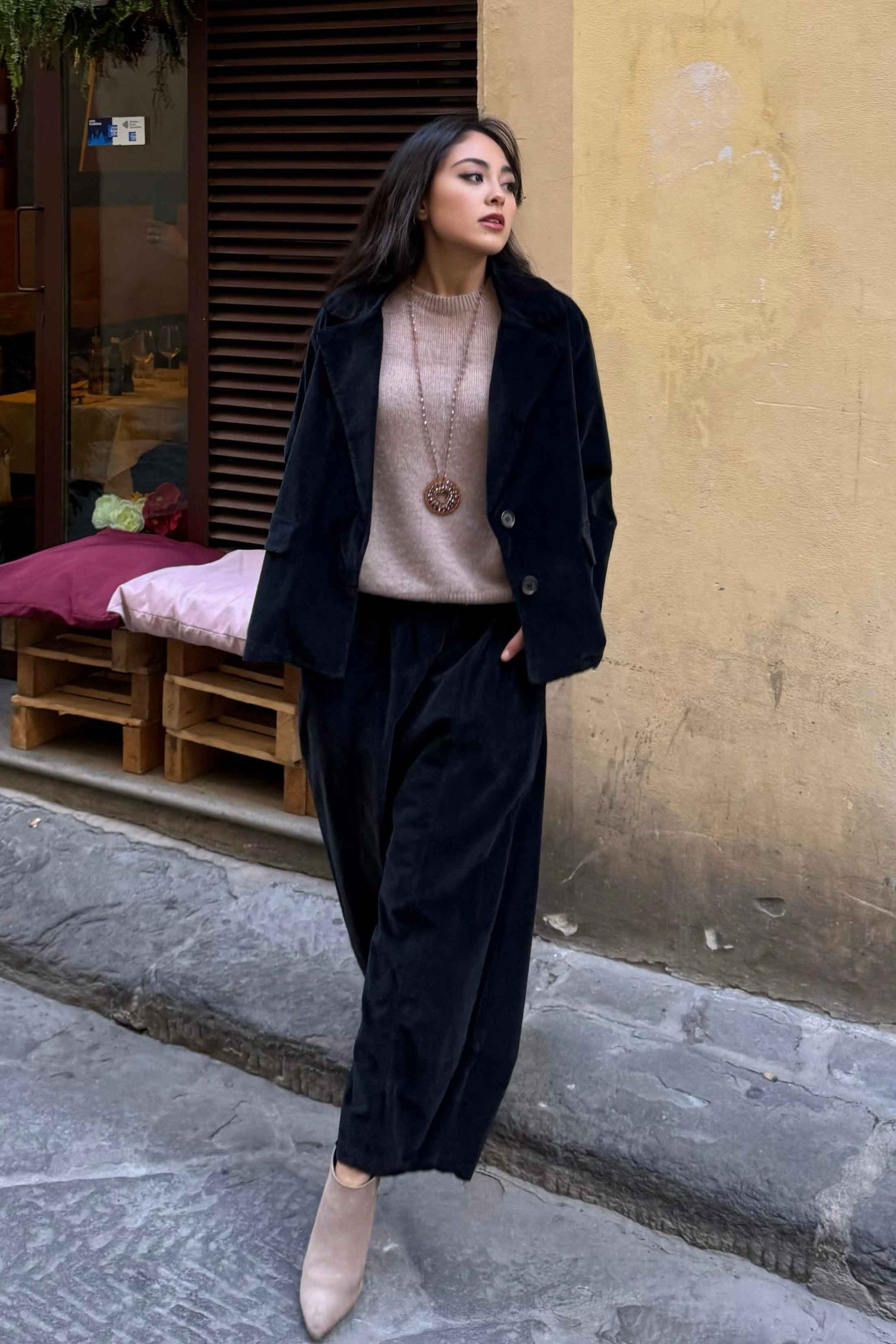 Pantalone Gaucho Velluto Liscio