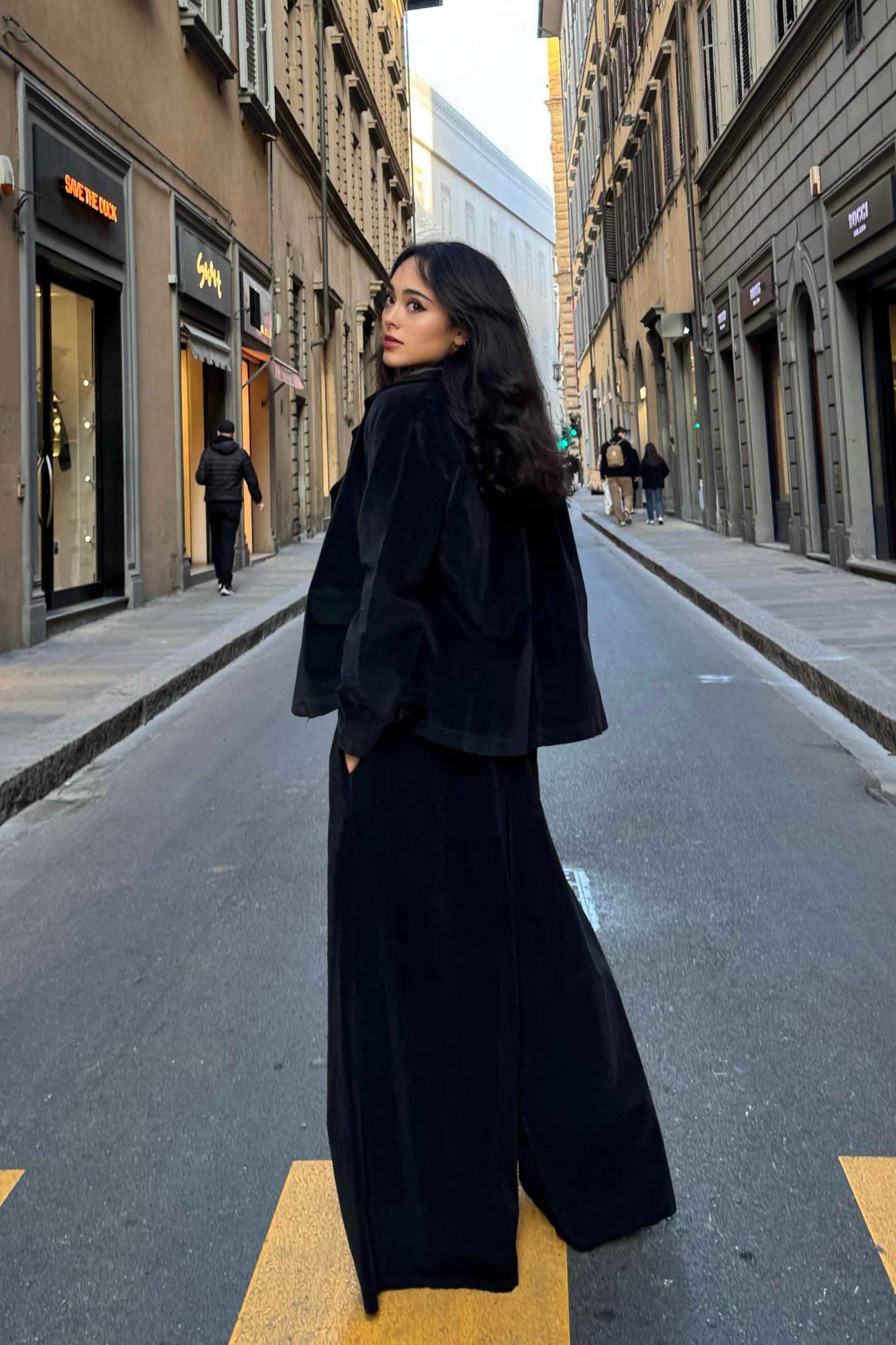 Pantalone Palazzo Velluto Liscio