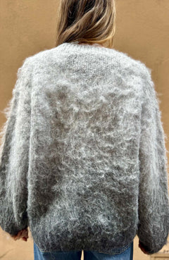 Maglione a V effetto Mohair