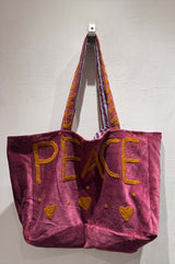 Shopper Double Velluto Ricamata