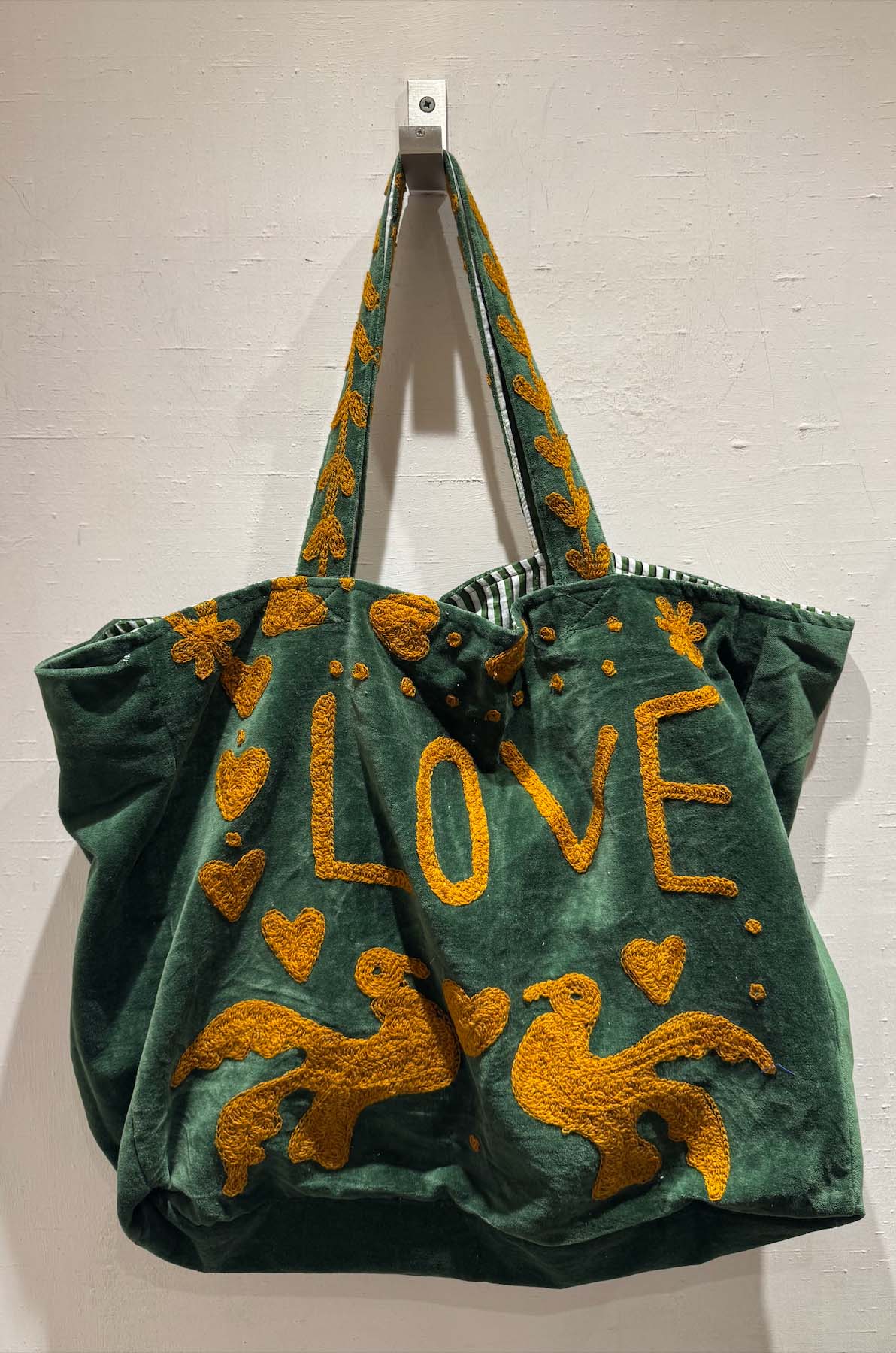 Shopper Double Velluto Ricamata