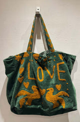 Shopper Double Velluto Ricamata