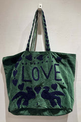 Shopper Double Velluto Ricamata