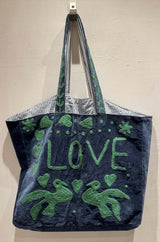 Shopper Double Velluto Ricamata