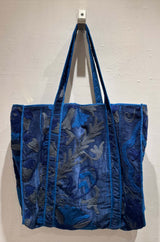 Shopper in velluto ricamata