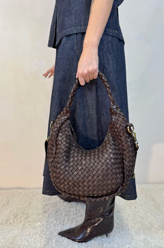 Borsa a Mezzaluna Intrecciata