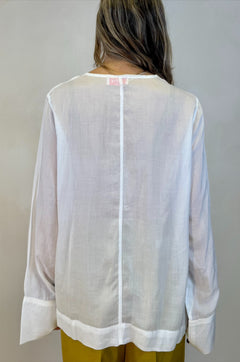 Blusa a V con nastrino