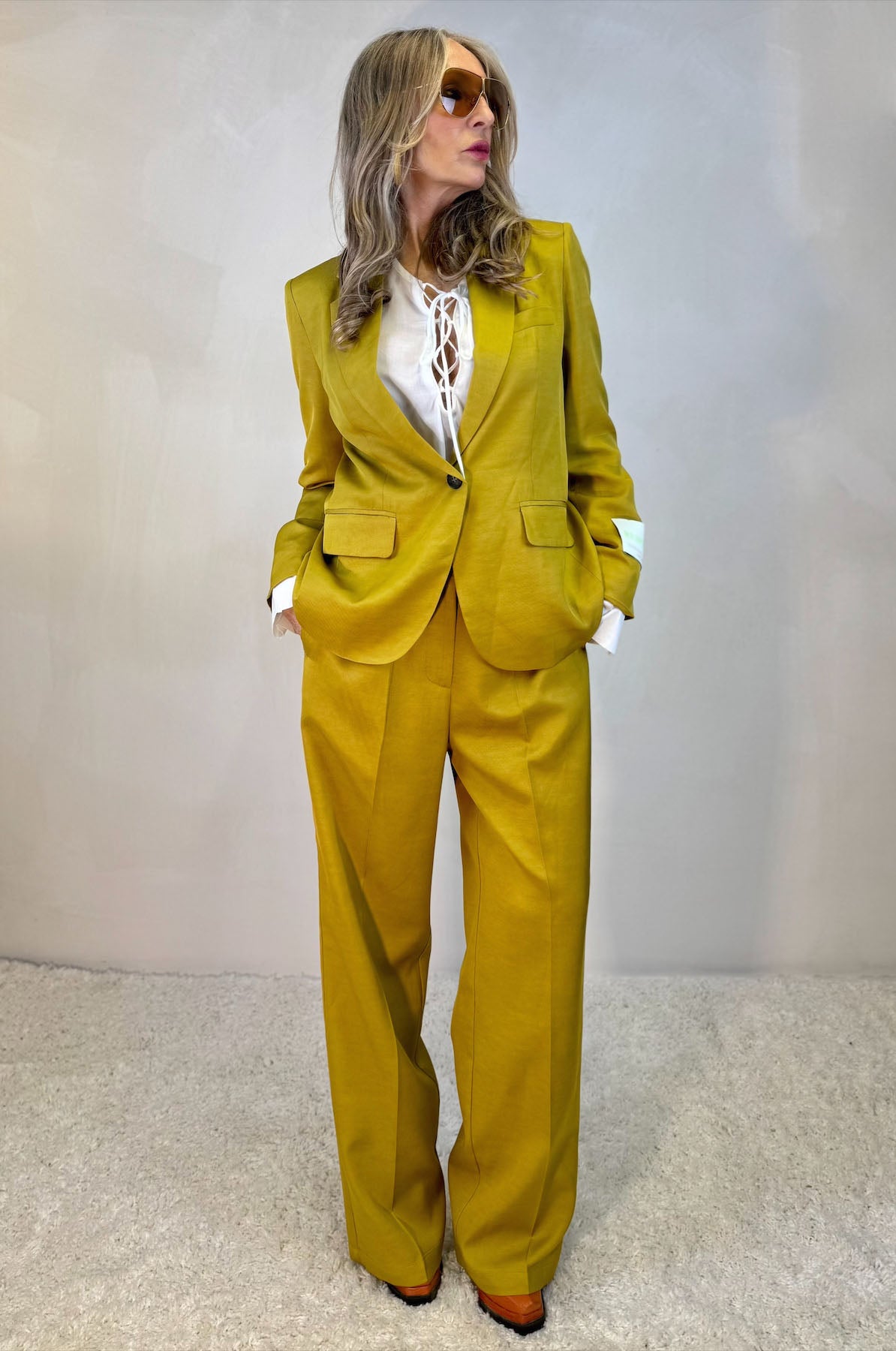 Blazer Monopetto con Fodera Floreale