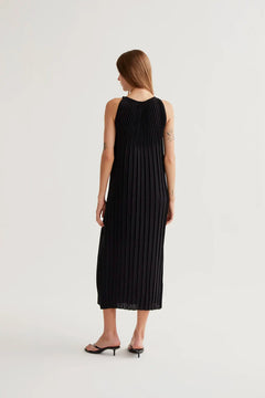 Abito Lungo Nero Plissettato