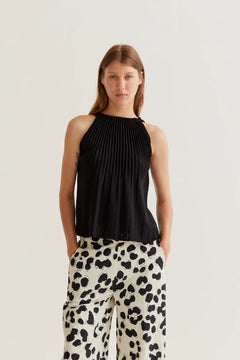 Top Nero Plissettato