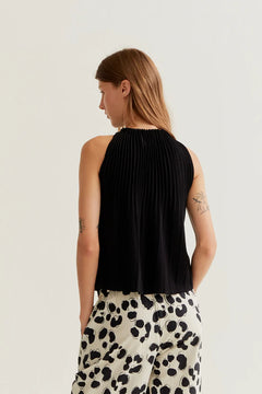 Top Nero Plissettato