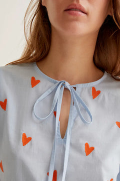 Camicia con stampa Cuori