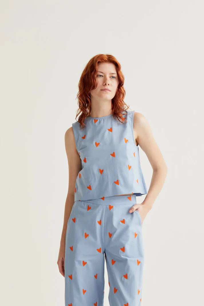 Top con stampa Cuori