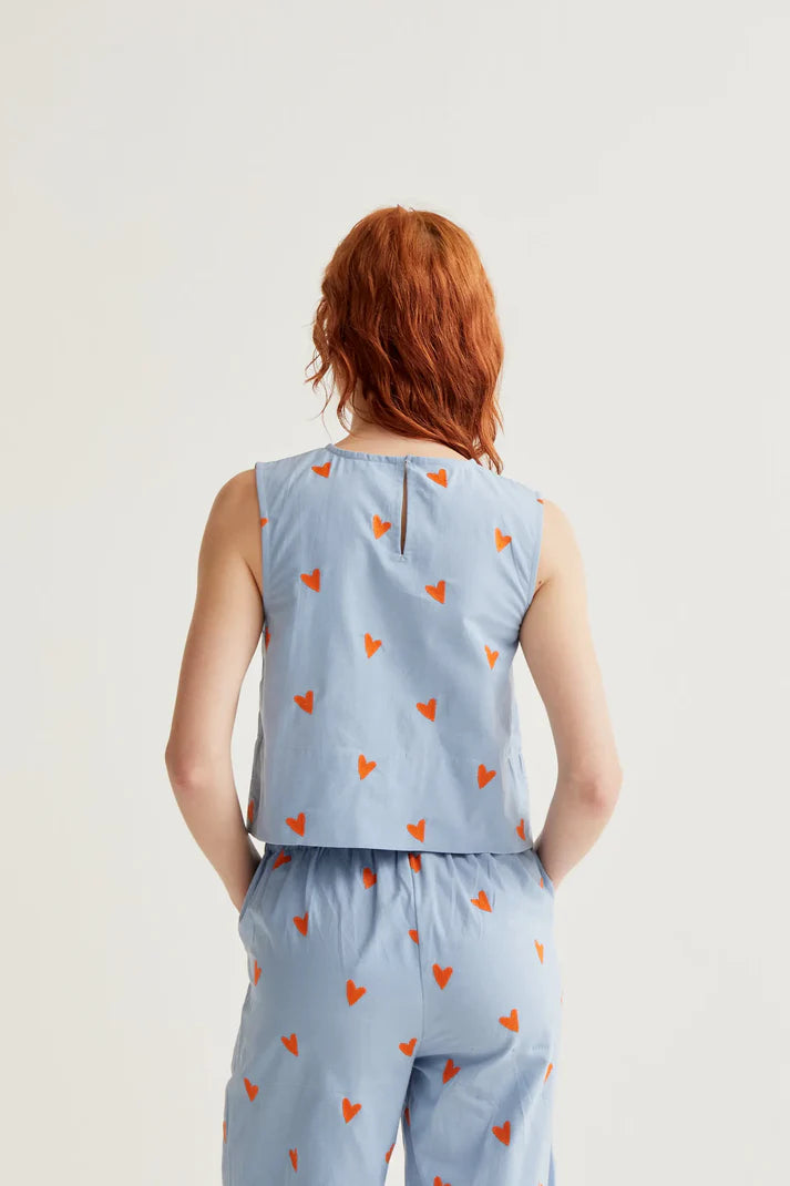 Top con stampa Cuori