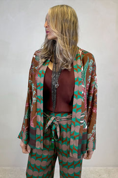 Giacca Kimono Optical e Fiori