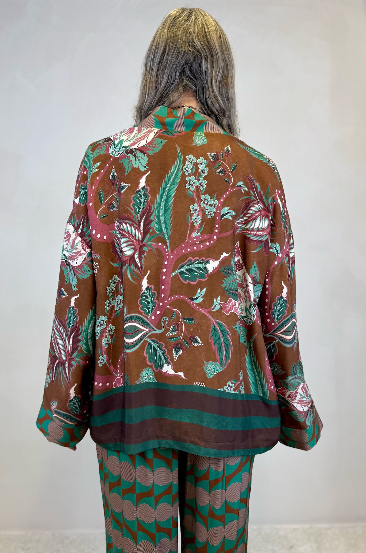 Giacca Kimono Optical e Fiori