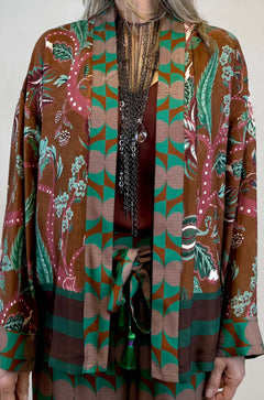 Giacca Kimono Optical e Fiori