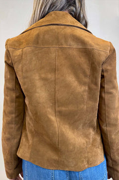 Giacca chiodo in camoscio