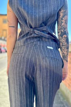 Pantalone Gessato in Lino