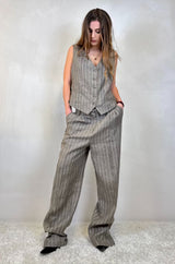 Pantalone Gessato in Lino