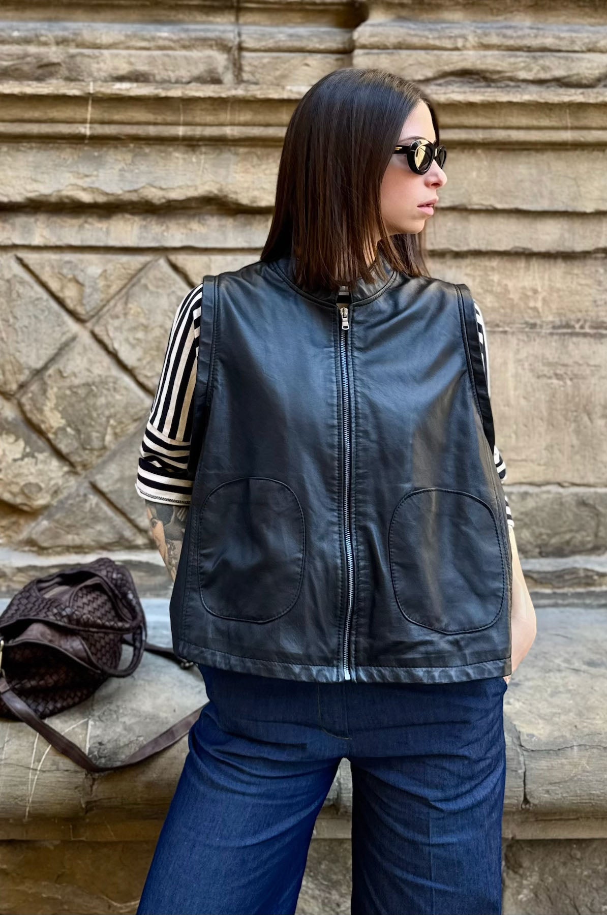 Gilet in pelle