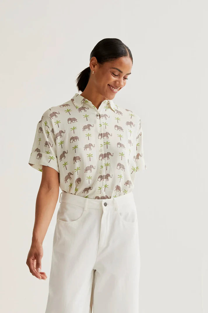 Camicia con stampa elefante