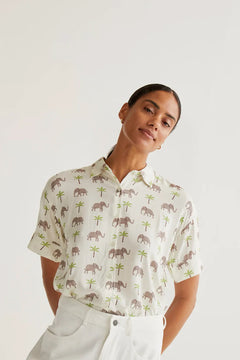 Camicia con stampa elefante