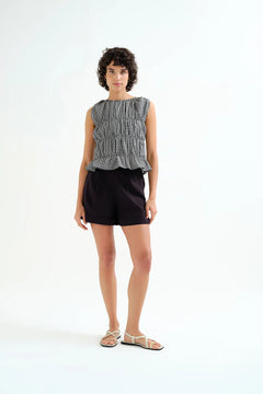 Top vichy nero a quadri