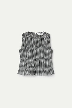 Top vichy nero a quadri