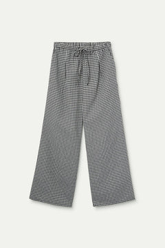 Pantalone vichy nero a quadri