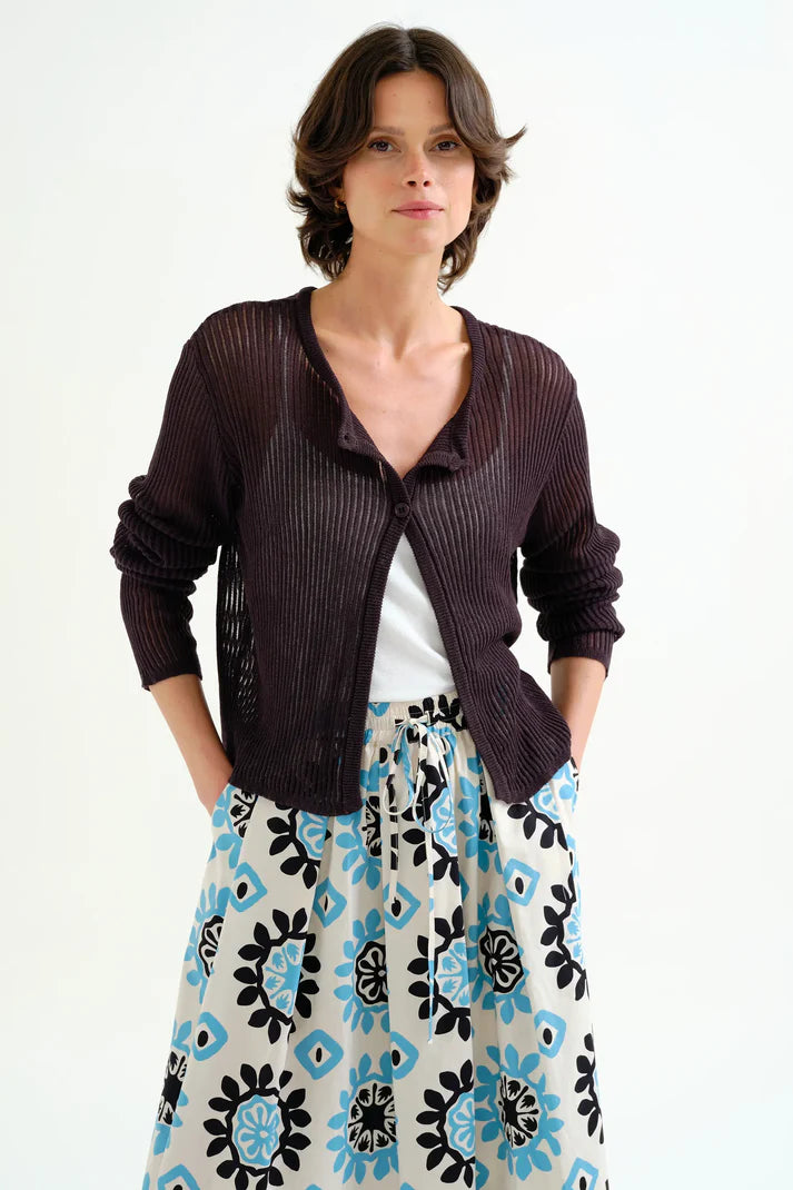 Cardigan nero in maglia