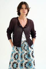 Cardigan nero in maglia