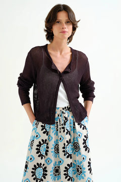 Cardigan nero in maglia