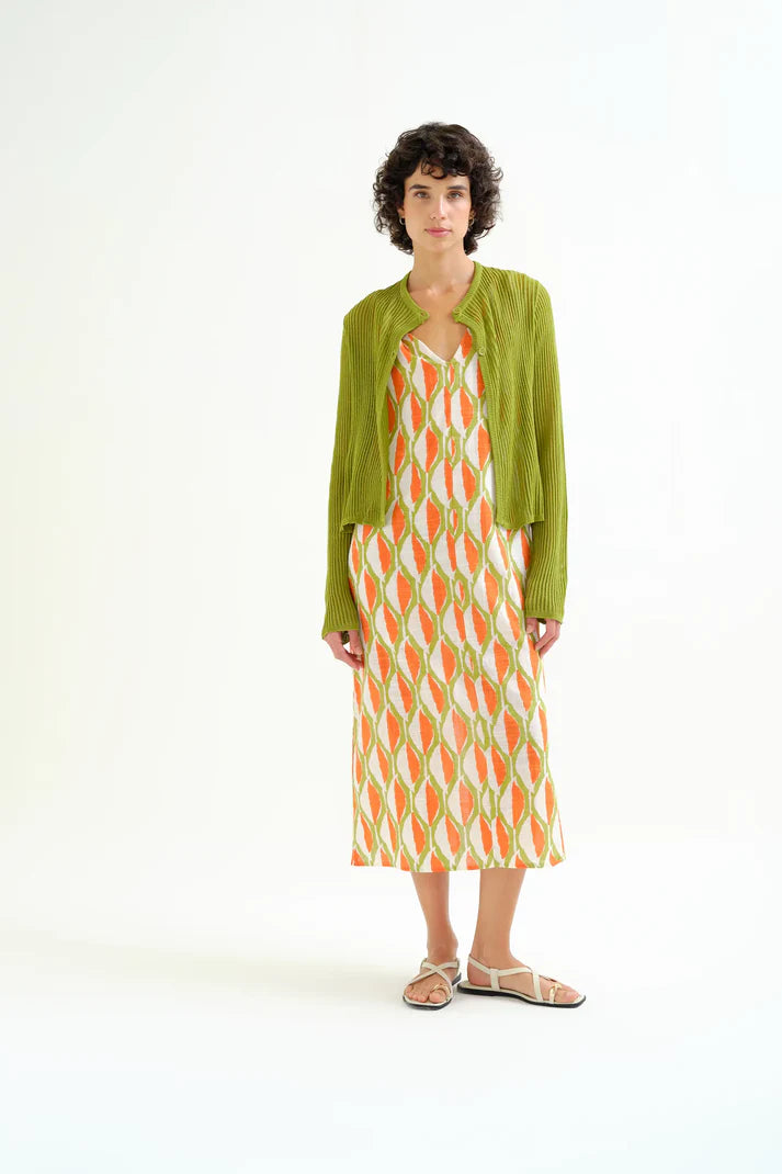 Cardigan verde in maglia