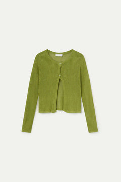 Cardigan verde in maglia
