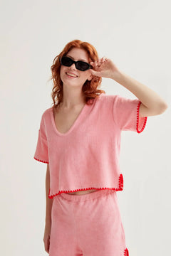 Top spugna rosa