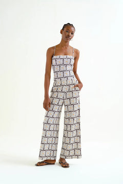 Pantaloni con stampa floreale