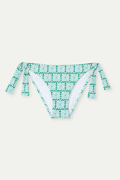 Slip bikini con chiusura a laccio e stampa floreale